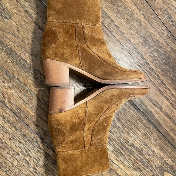 Laurence Dacade Babacar Camel Quilted Round Toe Buckle Suede Boots Size 37 6.5 - Picture 6 of 13